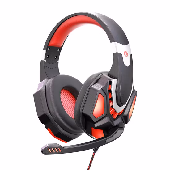 Auriculares atadas con alambre estéreo de graves profundos multicolores para juegos de computadora